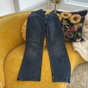 STUNNING ZARA Rose Sparkly beaded jeans